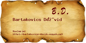 Bartakovics Dávid névjegykártya