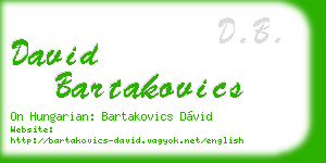 david bartakovics business card